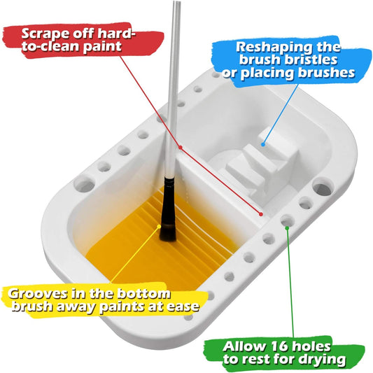 Paint Brush Cleaner Holder and Organizers with Palette