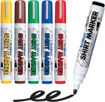 Artline vervaagbestendige T-shirt markers textielpennen 6 kleuren