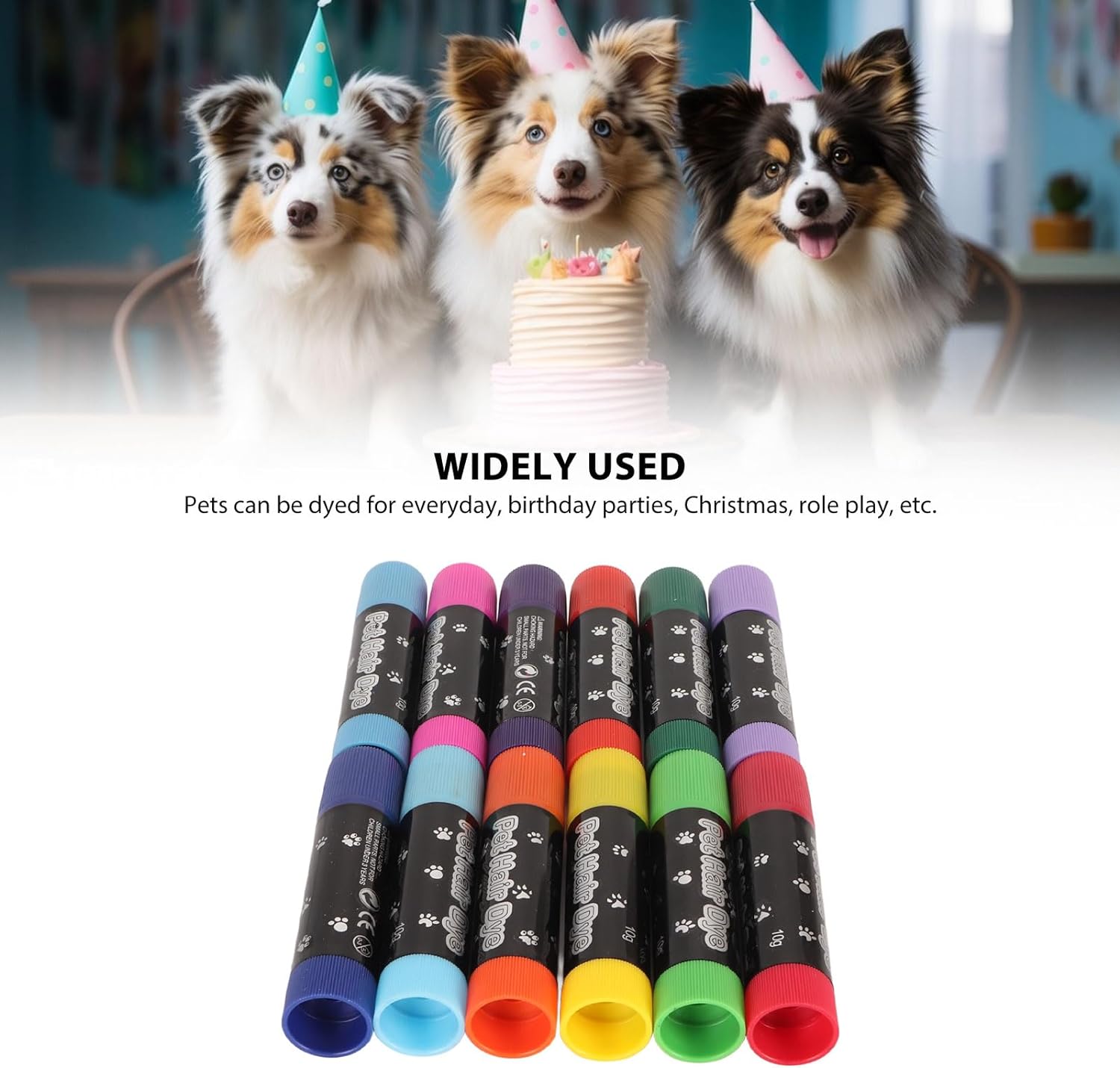 12 Colors Washable Temporary Hair Dye for Dogs Cats