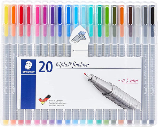 STAEDTLER Triplus Fineliner Pen,20 Assorted Colours
