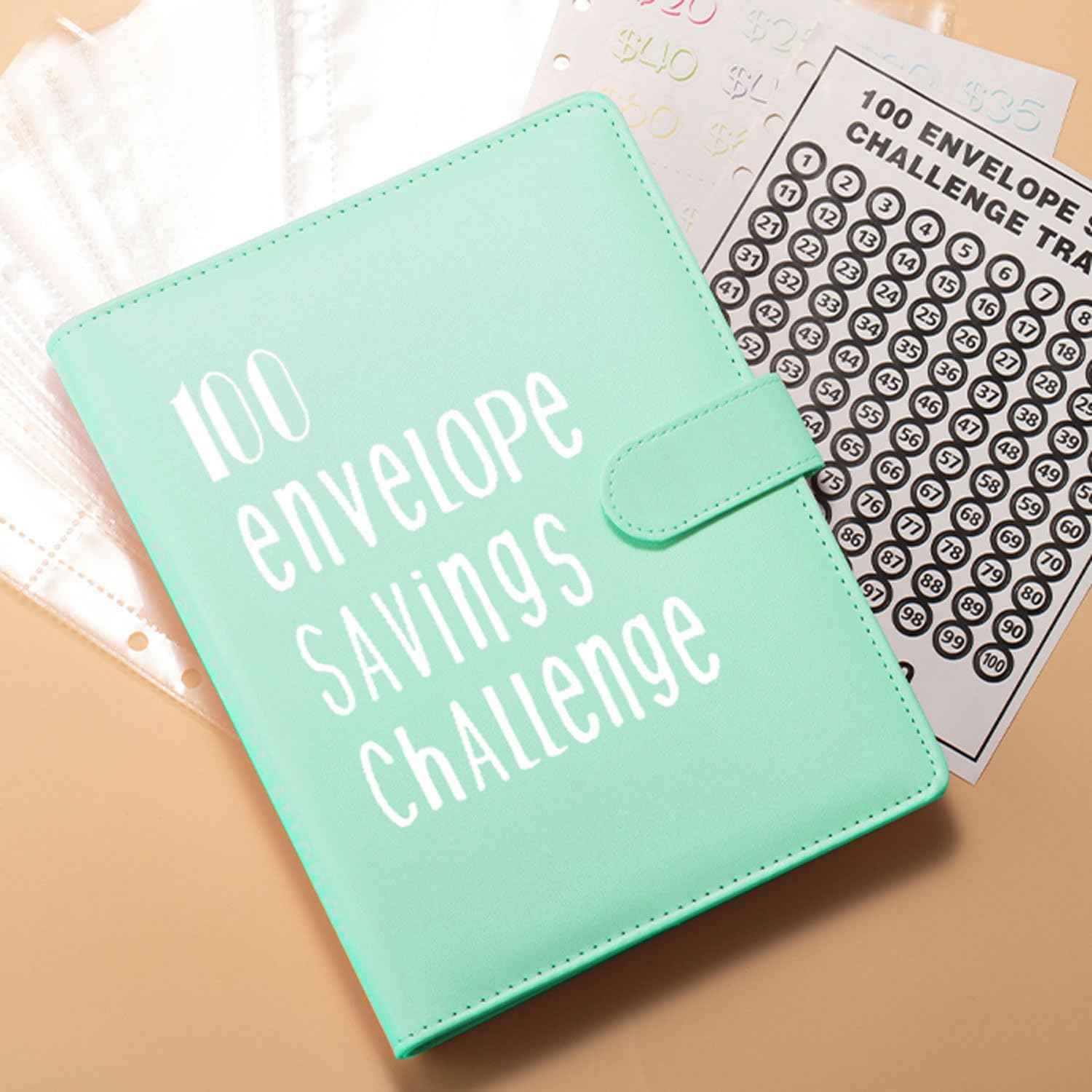 100 Day Challenge A5 Money Saving Budget Binder Green - TTpen