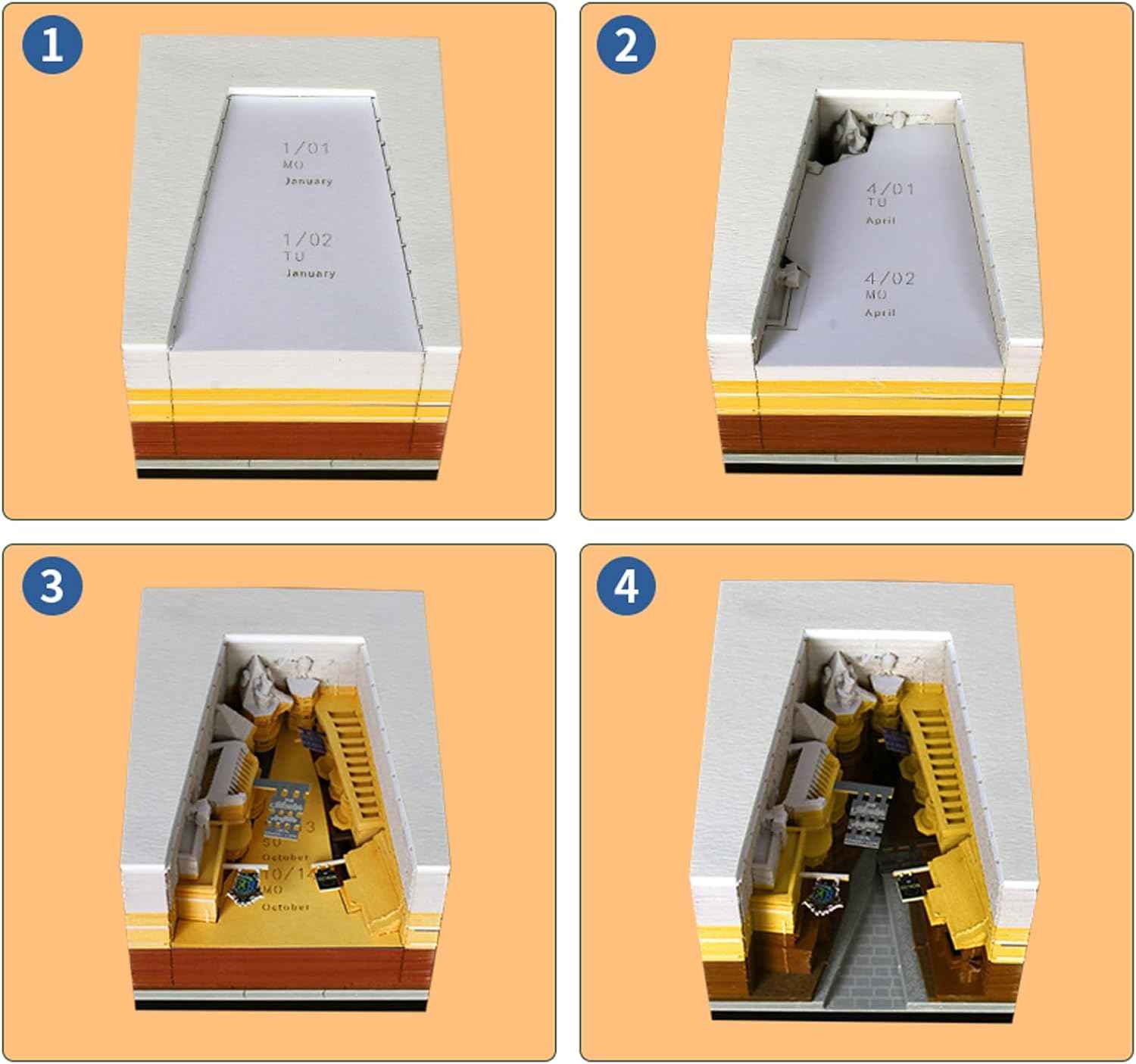 2024 Time Piece Diagonal Alley 3D Calendar Memo Pad with LED Lights - TTpen