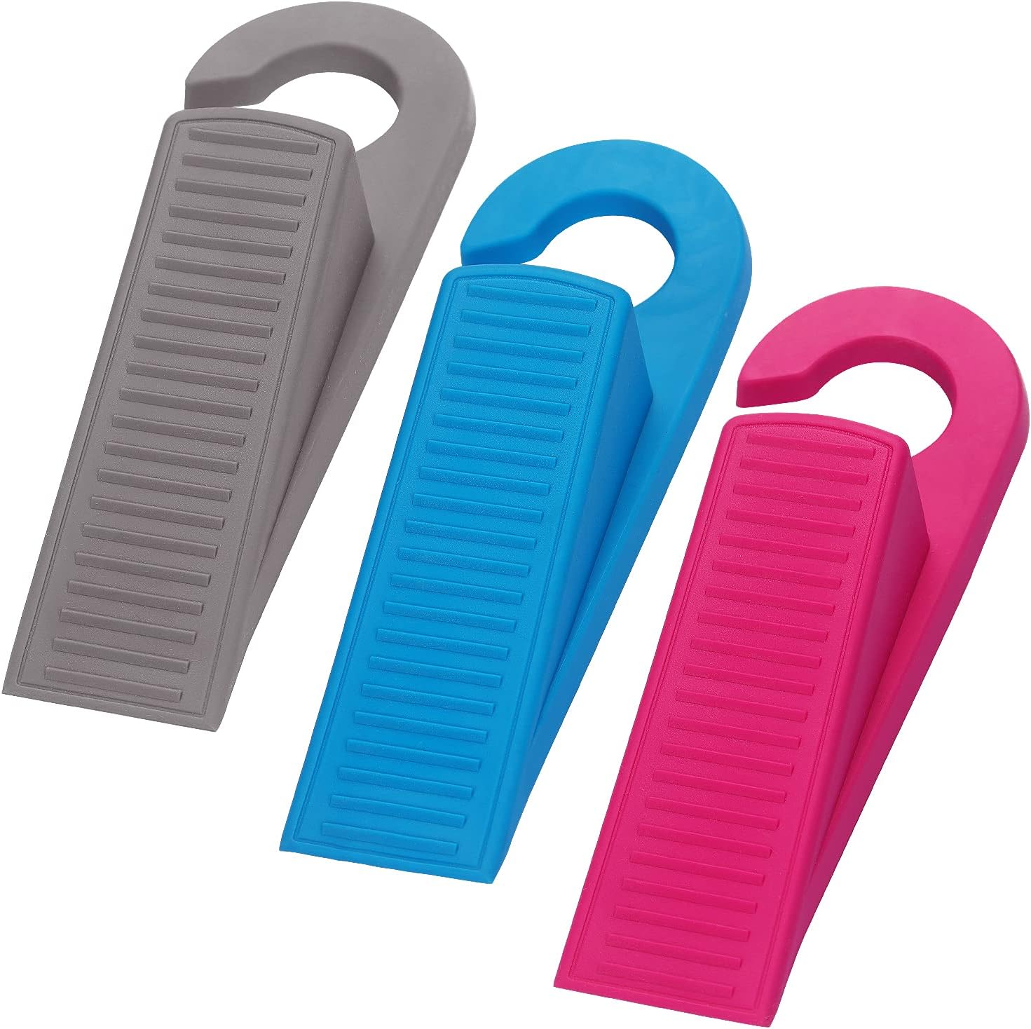 3 Pack Rubber Hook Type Door Stoppers 1 Inch Thick