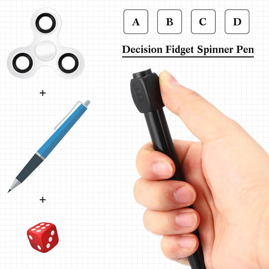 4Pcs Fidget Spinner Pen with ABCD Rotation Cap