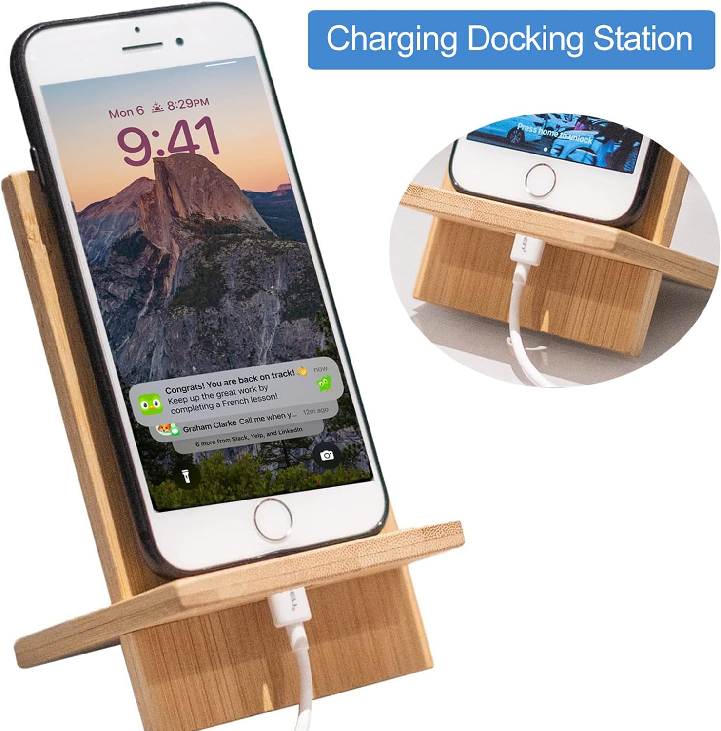 Adjustable Folding Bamboo Phone Stand Holder