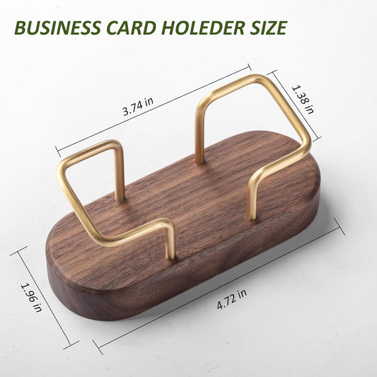 Wooden Business Card Holder for Office Desk
