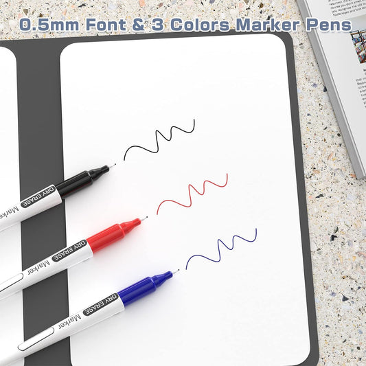 Portable Dry Erase Whiteboard Notebook with 3 Color Markers