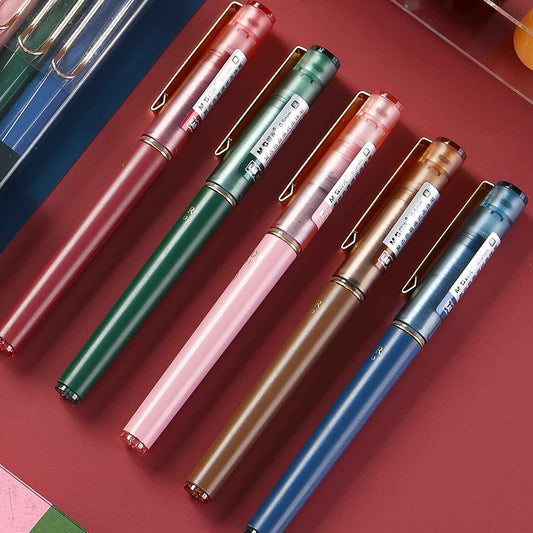 5Pcs Liquid Rollerball Pens Ultra Fine Point Black Ink,Vantage Color - TTpen