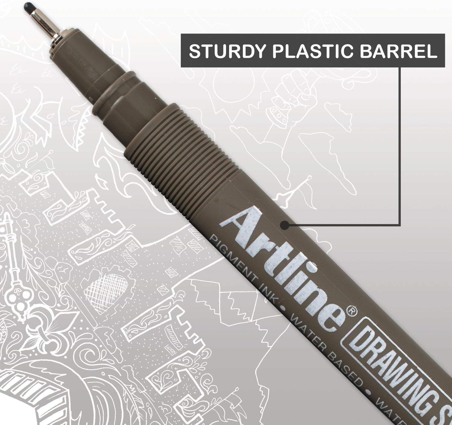 Artline Drawing System Pens, 0.2, 0.4, 0.6, 0.8 mm ,4 Pack