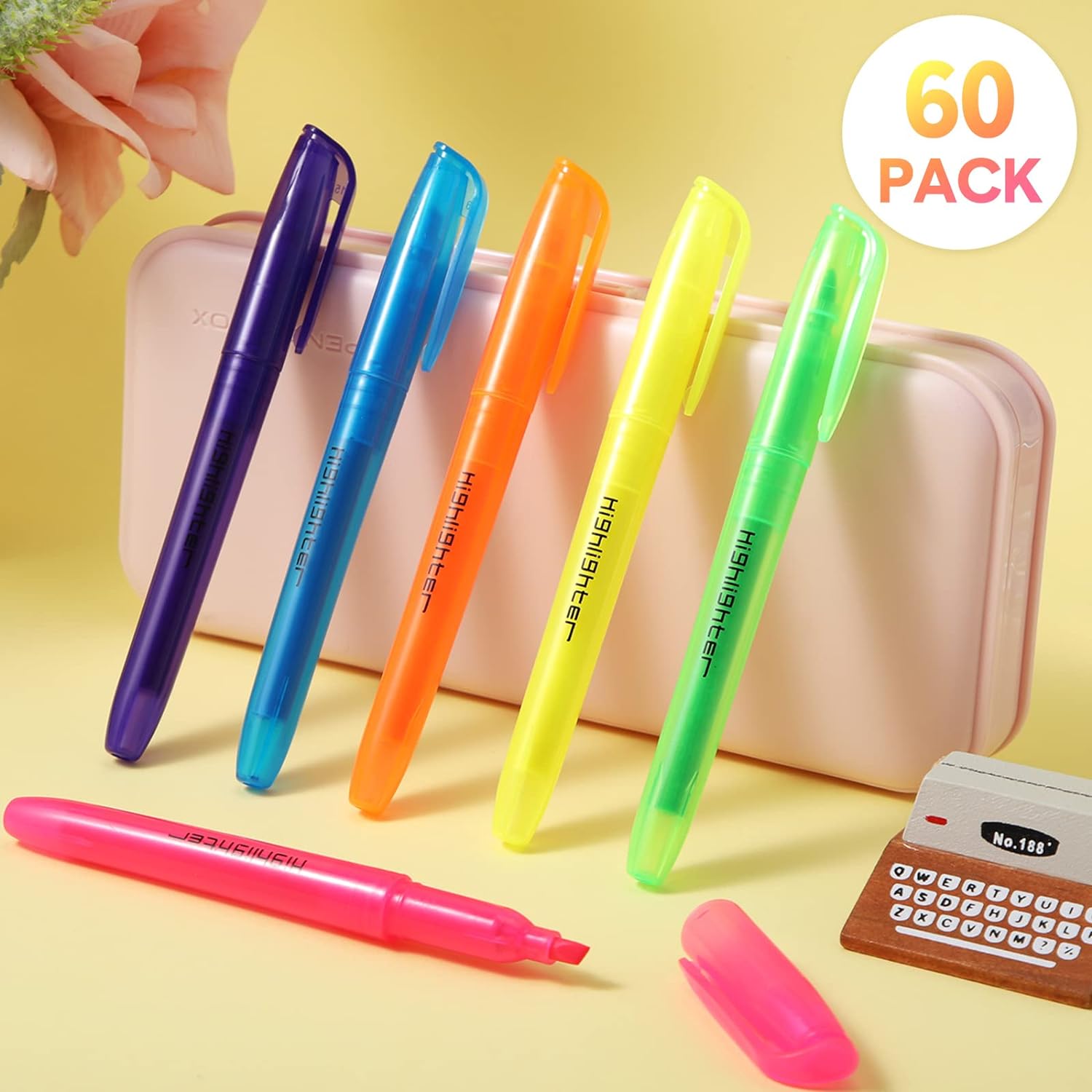 60pcs Highlighter Marker Pens Assorted Color