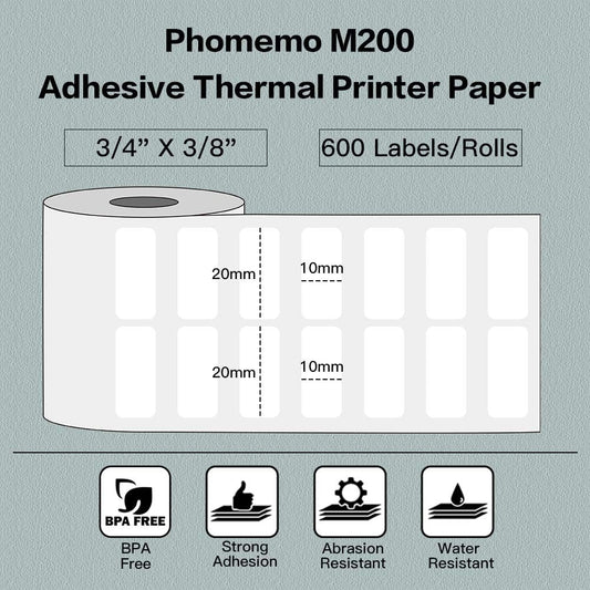 Phomemo Thermal Labels for M110/M221/M220/M120/M200,20x10mm