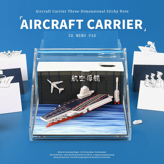 Aircraft Carriers Paper Notepad 3D Memo Pads with Pen Holder