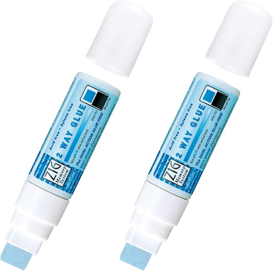 KURETAKE ZIG CORPORATION Zig 2-Way Glue Pen, Jumbo Tip 2 Pack