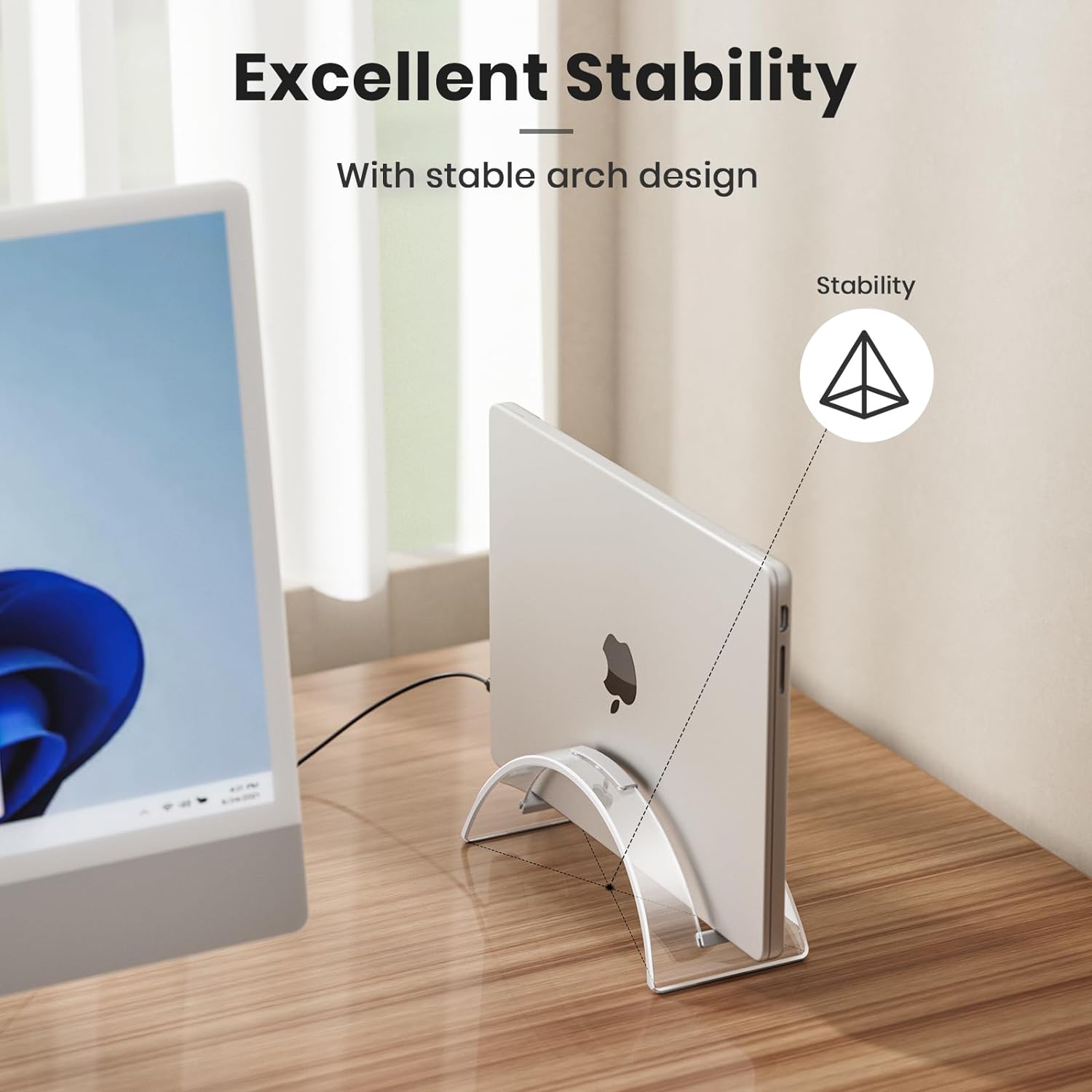 Acrylic Vertical Laptop Stand for Desk
