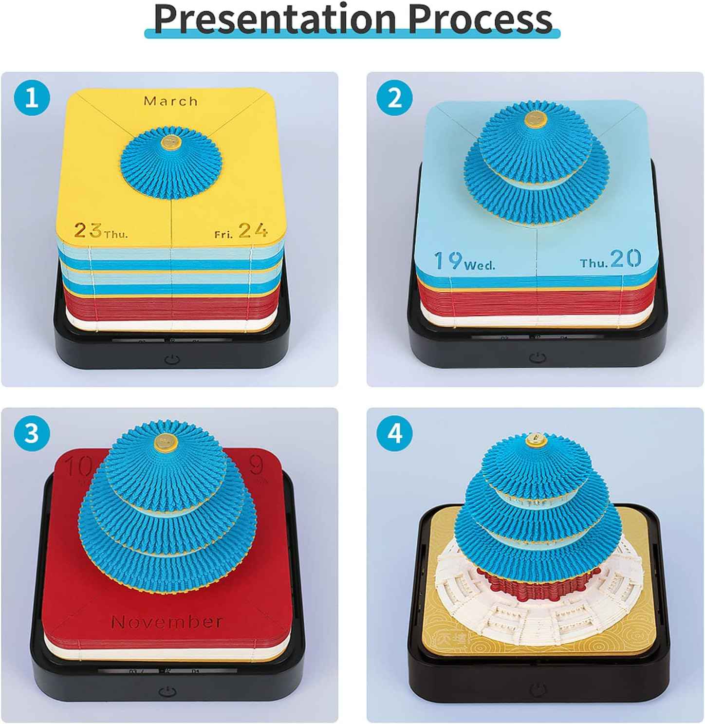 2024 Desk Calendar 3D Memo Pad with Light Temple of Heaven - TTpen