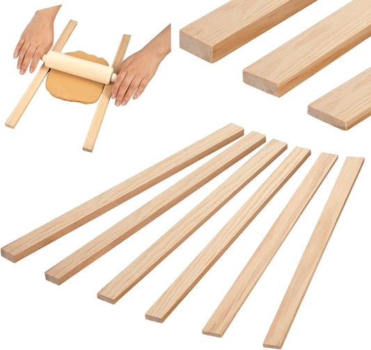 6 Pieces Pottery Tools Teaching Rolling Mud Stick Guide