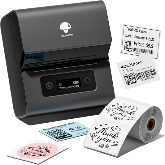 Phomemo M221 Label Makers- 3 Inch Barcode Label Thermal Printer