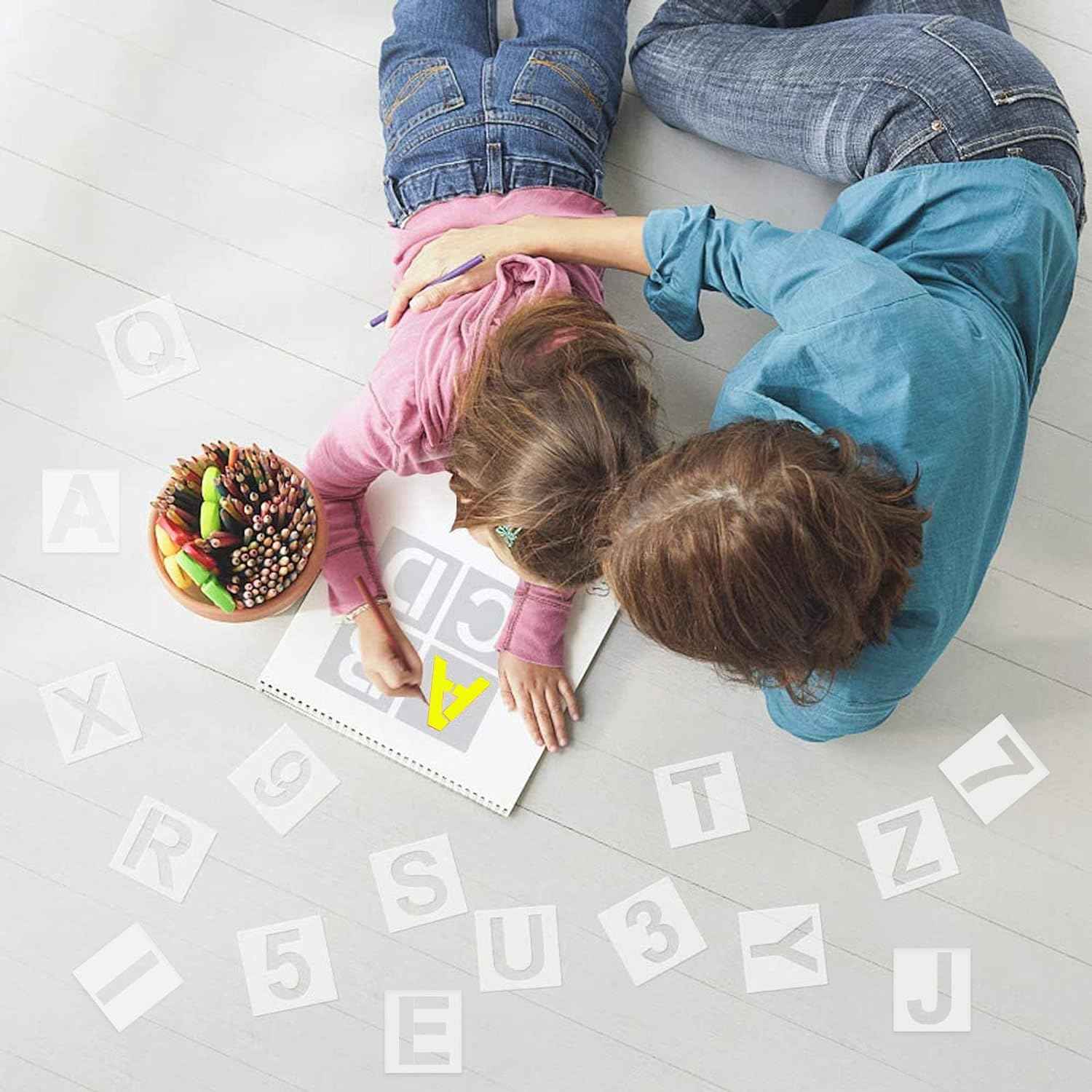 2 Inch 36PCS Reusable Plastic Letter Stencils and Numbers - TTpen