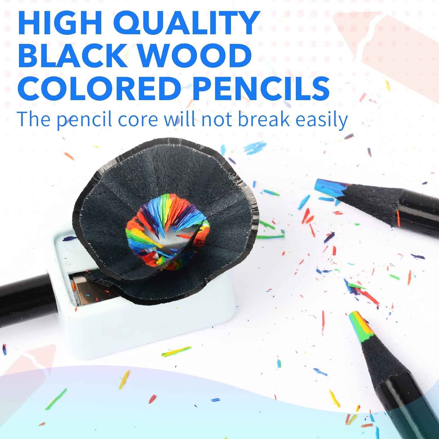 24PCS Black Wooden 7IN1 Rainbow Colored Art Drawing Pencils - TTpen