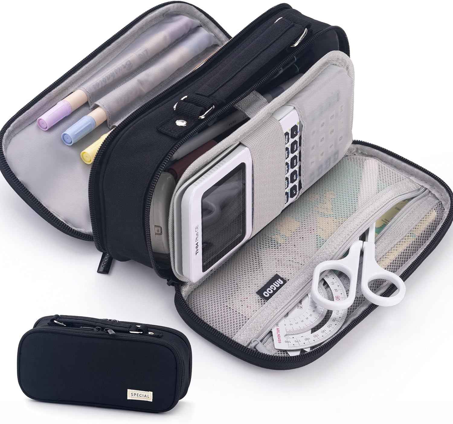 Large Capacity Pencil Case Double Zipper Storage Bag - TTpen