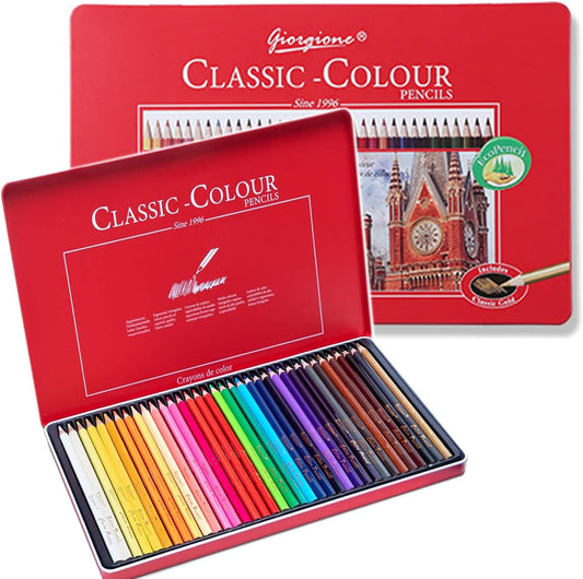 GIORGIONE 36 Classic Colour Pencils Oil Based Tin Box