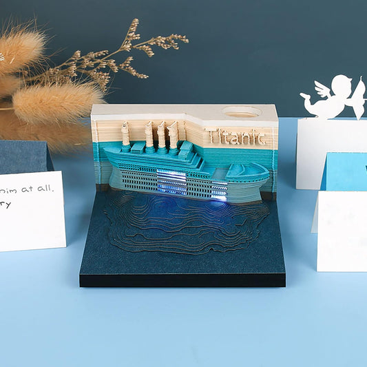 Titanic 3D Paper Note Memo Pad with LED Lights