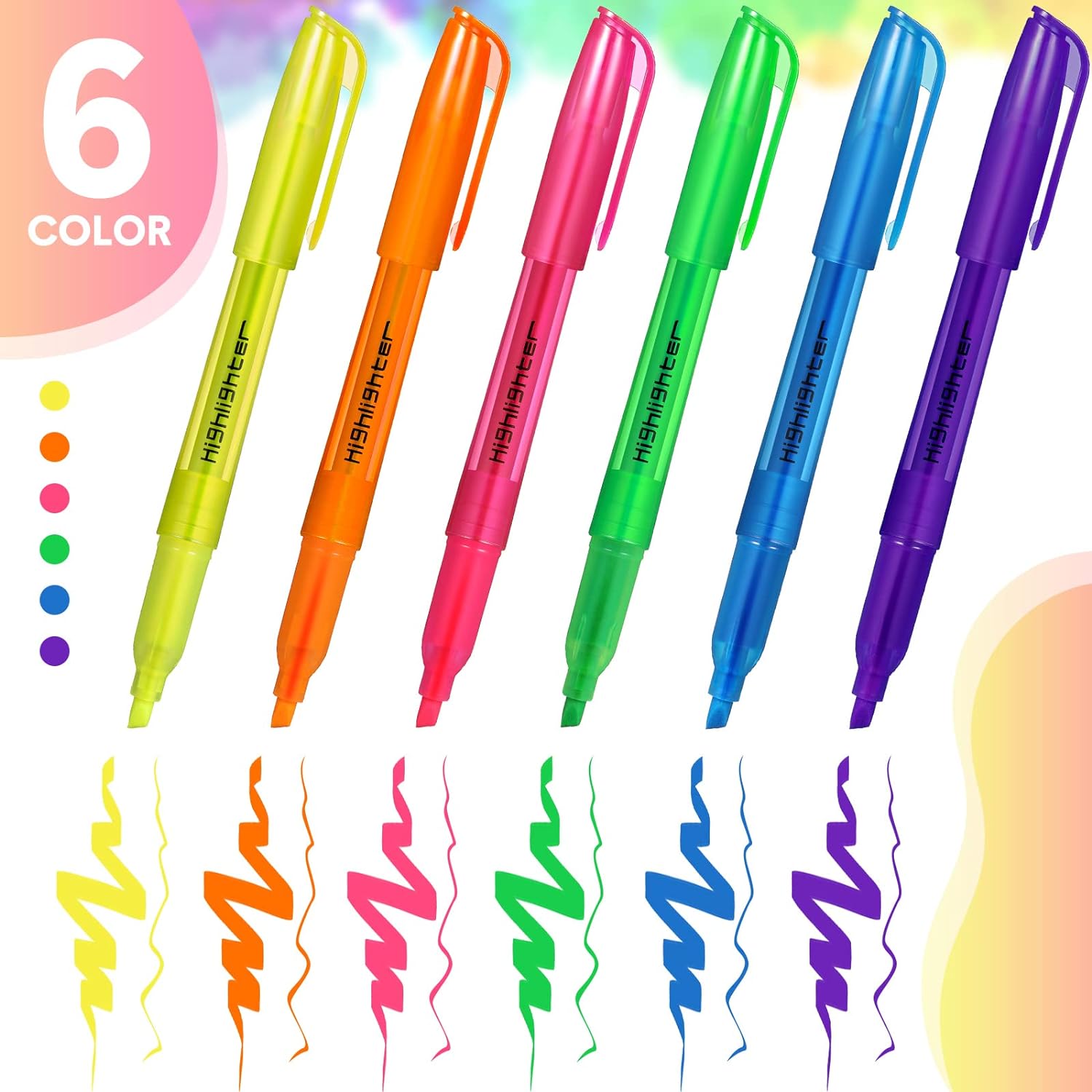 60pcs Highlighter Marker Pens Assorted Color