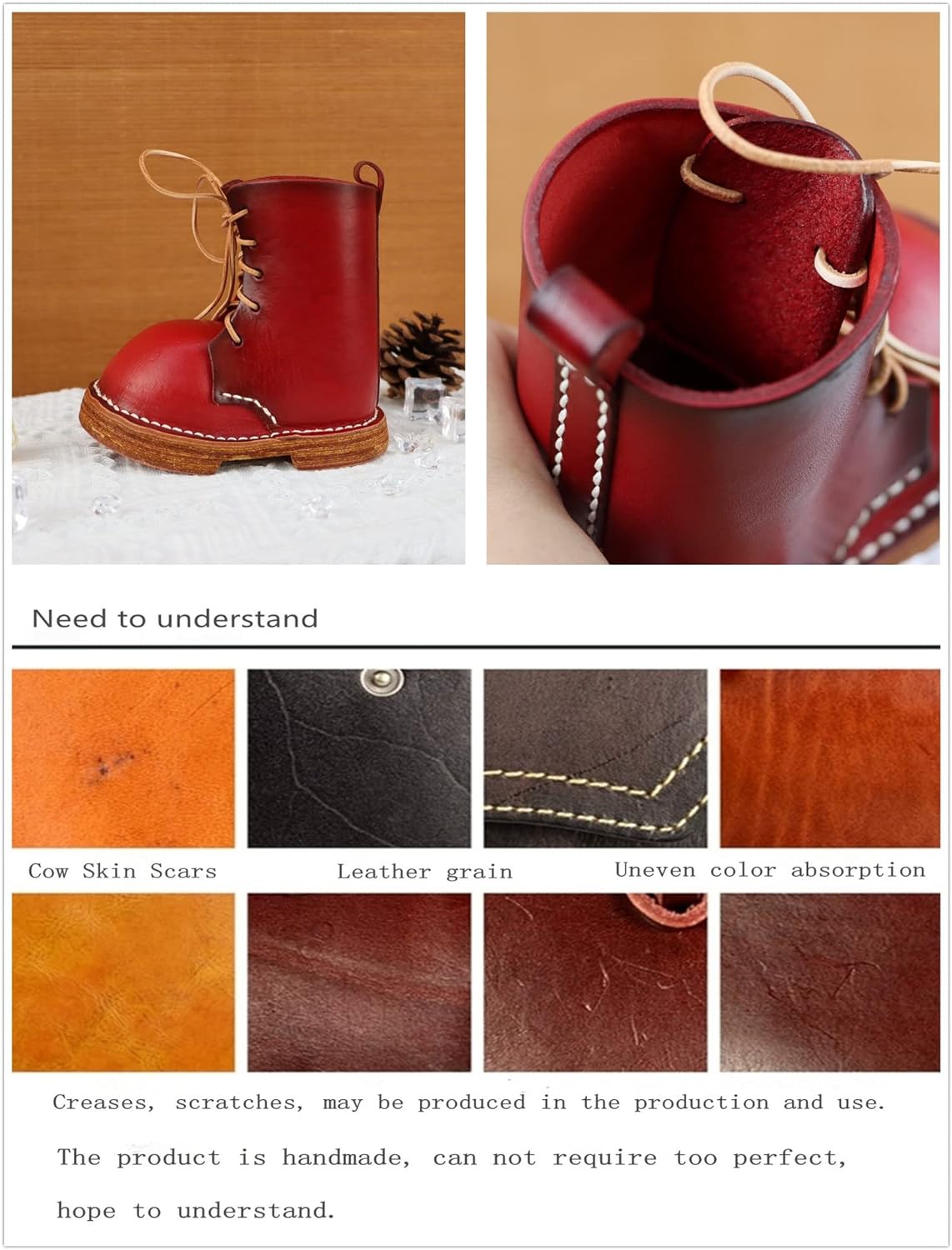 Leather Cowhide Shoes Desktop Decorative Pen Holder Organizer