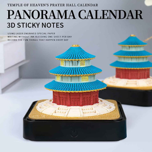 2024 Desk Calendar 3D Memo Pad with Light Temple of Heaven - TTpen