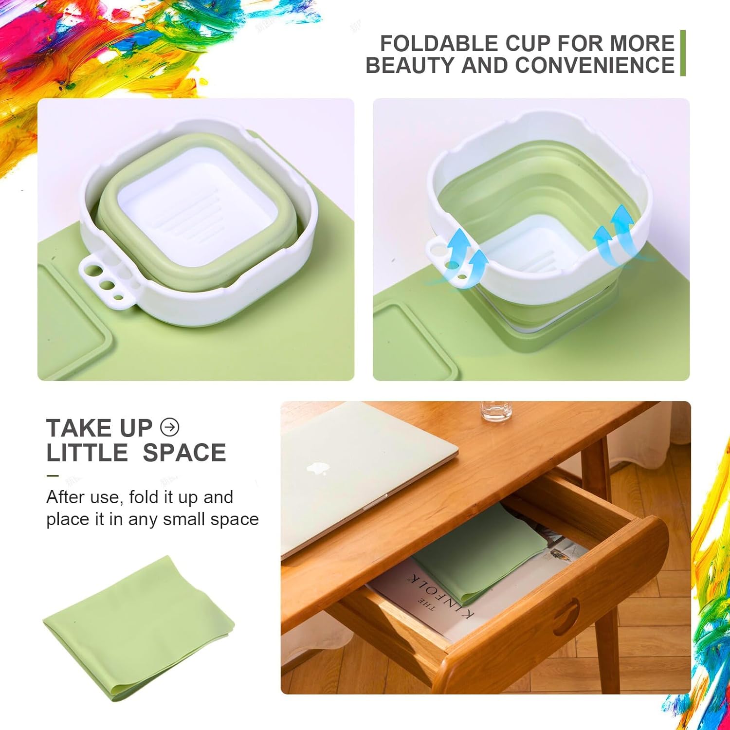 Kids Silicone Art Painting Mat with Water Cup Brushes