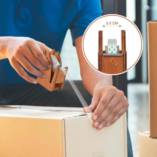 Wooden Cat Clear Tape Dispenser for Office & School Desktop 2 Pack