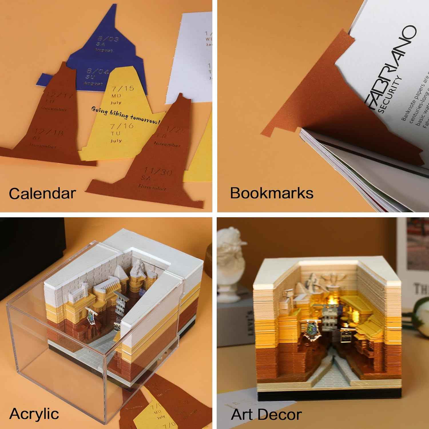 2024 Time Piece Diagonal Alley 3D Calendar Memo Pad with LED Lights - TTpen