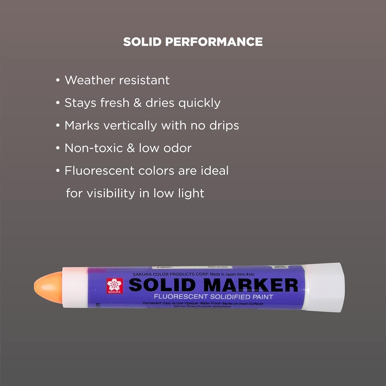 SAKURA Solid Marker,Permanent Marker Paint Pens,12 Pack,Orange