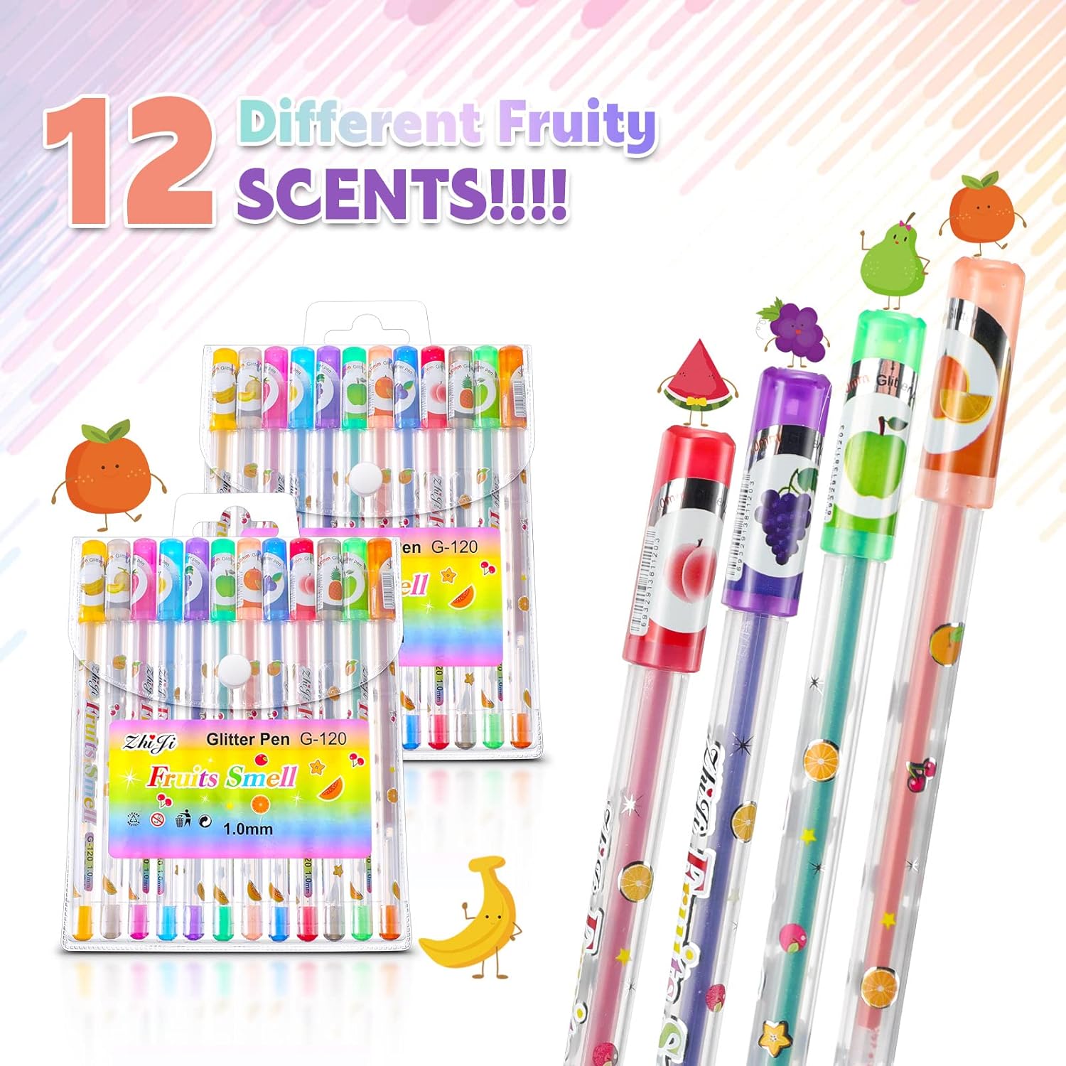 144Pcs Scented Glitter Gel Pens Multicolor Fun Pens