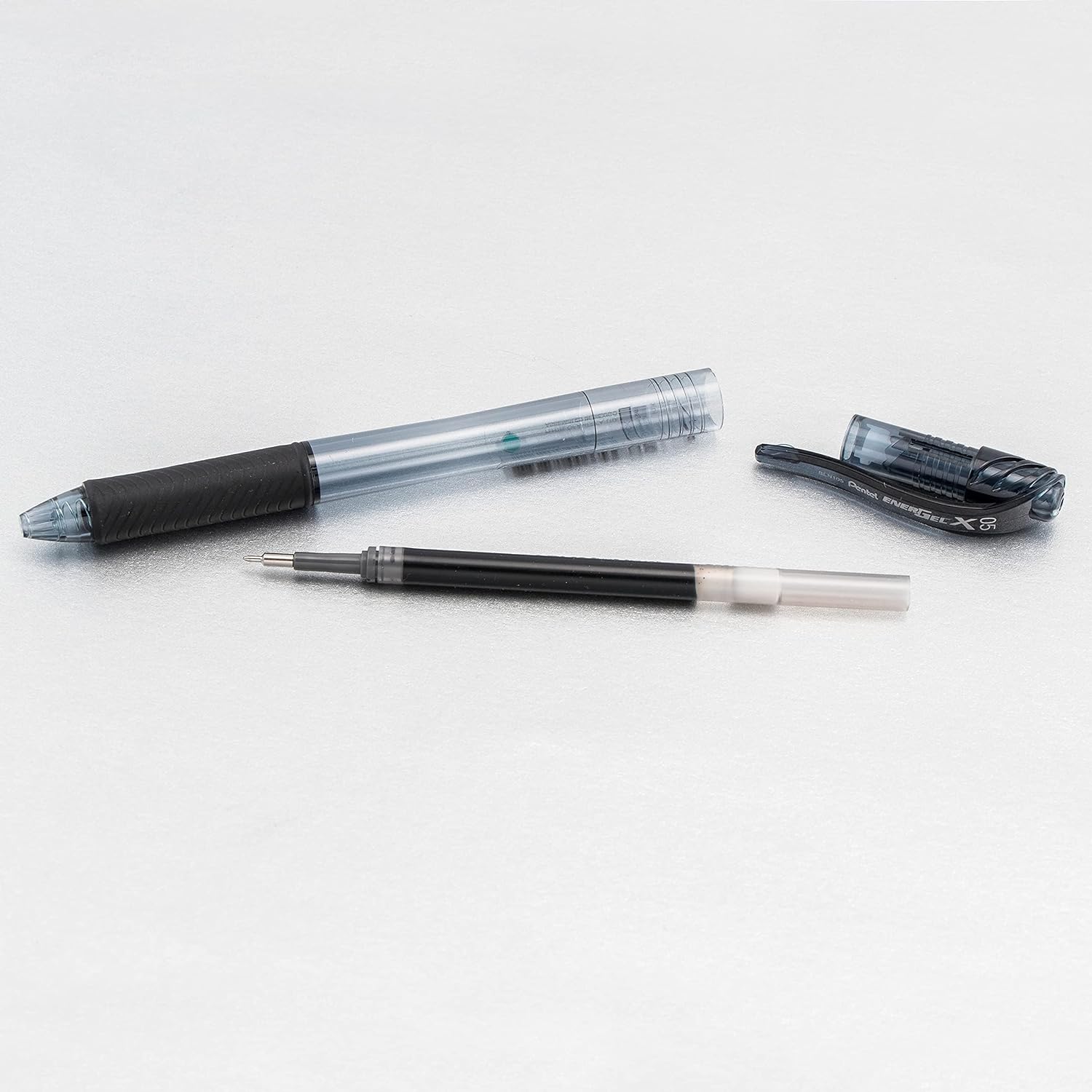 Pentel EnerGel-X Retractable Gel Pen, 0.5 mm, Black, Pack of 12