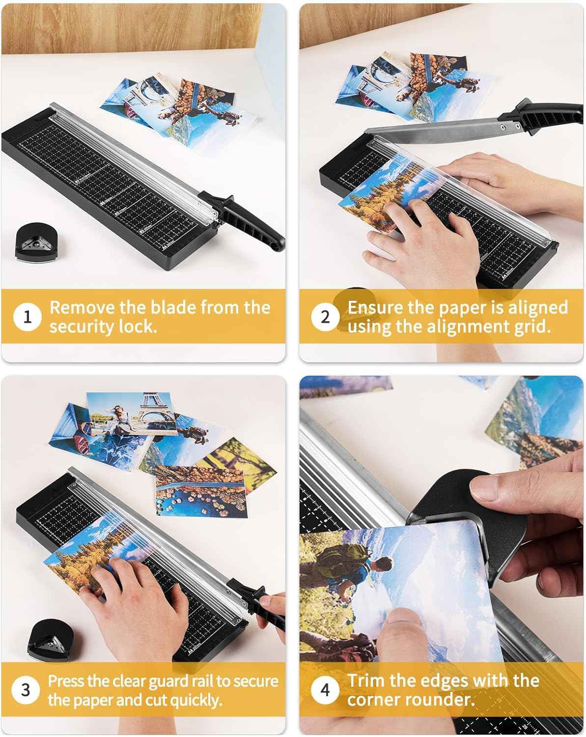 Portable Heavy Duty 12" Guillotine Paper Cutter Trimmer