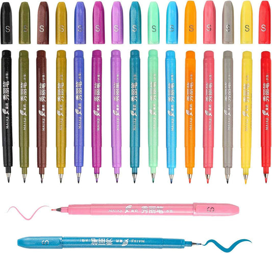 MAIKE Felt Tip Brush Calligraphy Pen 15 Colors - TTpen