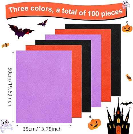100 Sheets Tissue Wrapping Paper for DIY Crafts 35x50cm Black Purple Orange - TTpen