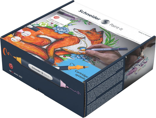 Schneider Twin Marcador Paint-It 040 Pincel y Punta Redonda 30 Colores (72 Piezas)