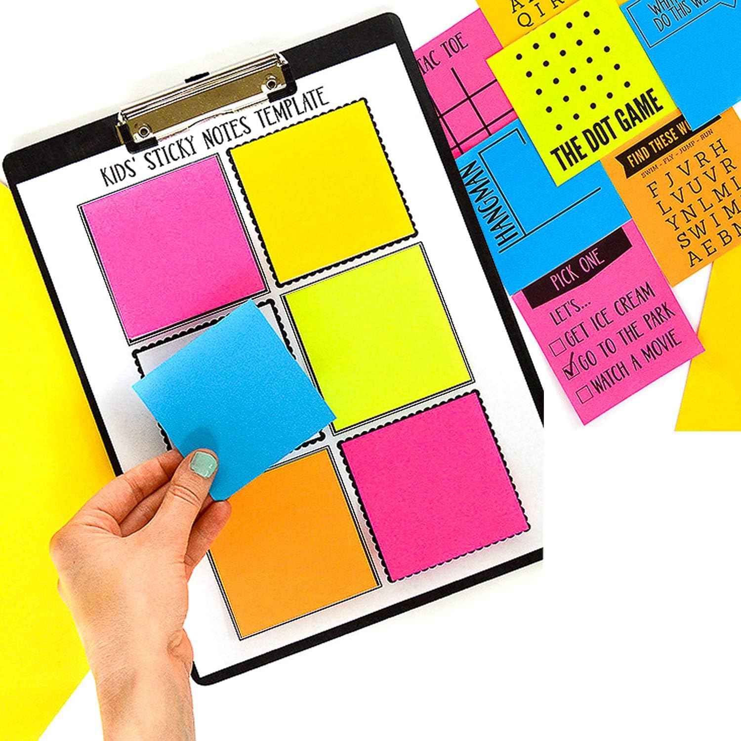Square Sticky Notes 6 Color 100 Sheets/Pad - TTpen