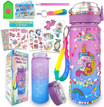 Decorate Your Own Water Bottle Kits for Girls Unicorn/Mermaid