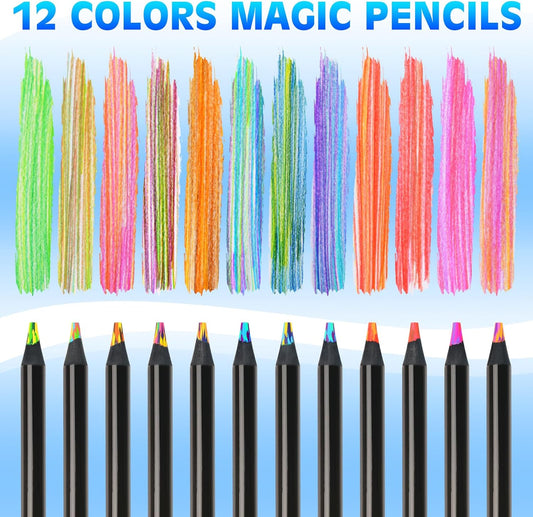 8IN1 Colored Art Pencils for Adult Coloring Drawing,12 Pack