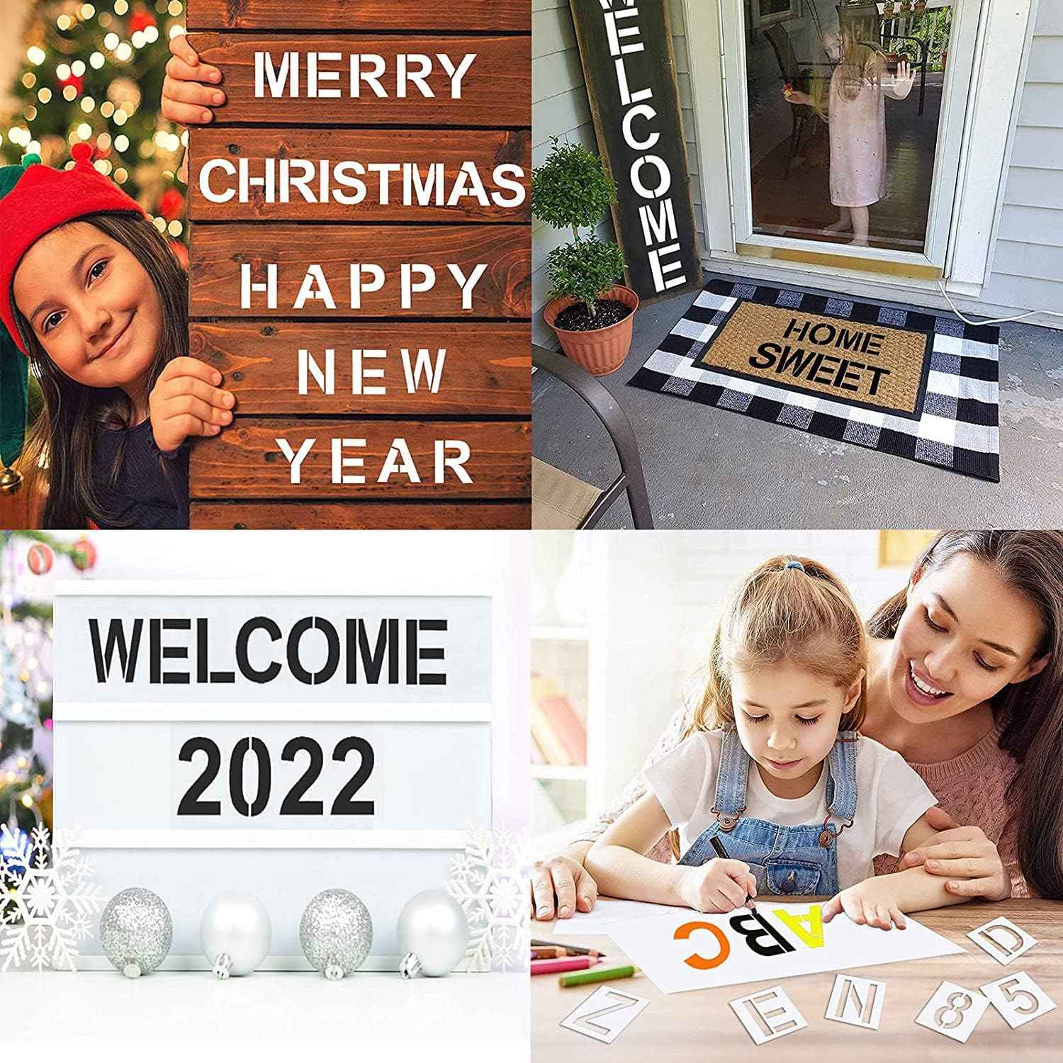 2 Inch 36PCS Reusable Plastic Letter Stencils and Numbers - TTpen