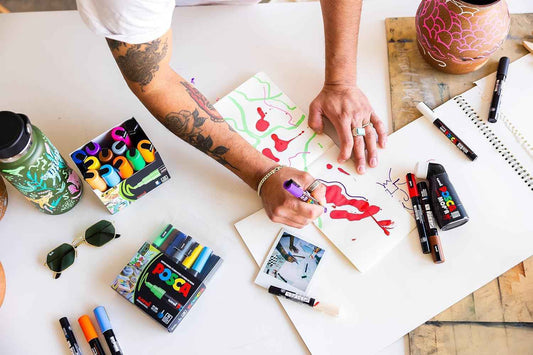 Uni Posca Paint Marker PC-8K,Broad Chisel Tips,8 Metallic Colors