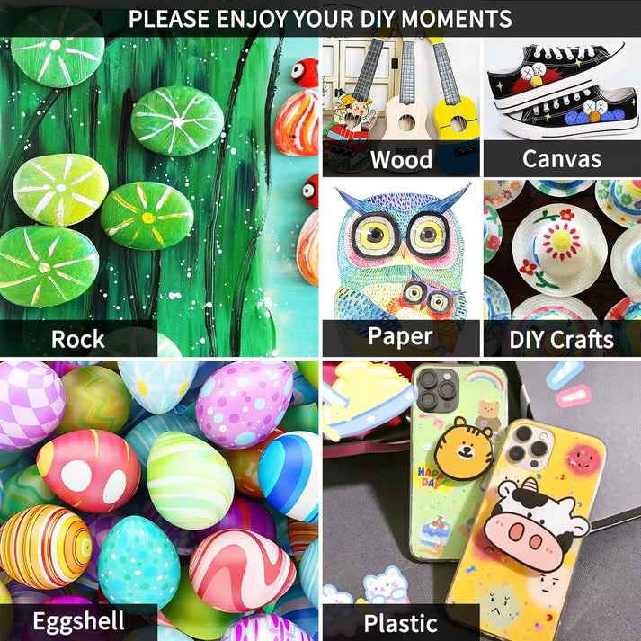 Guangna 48 Colors Dual Brush Tip Acrylic Paint Markers - TTpen