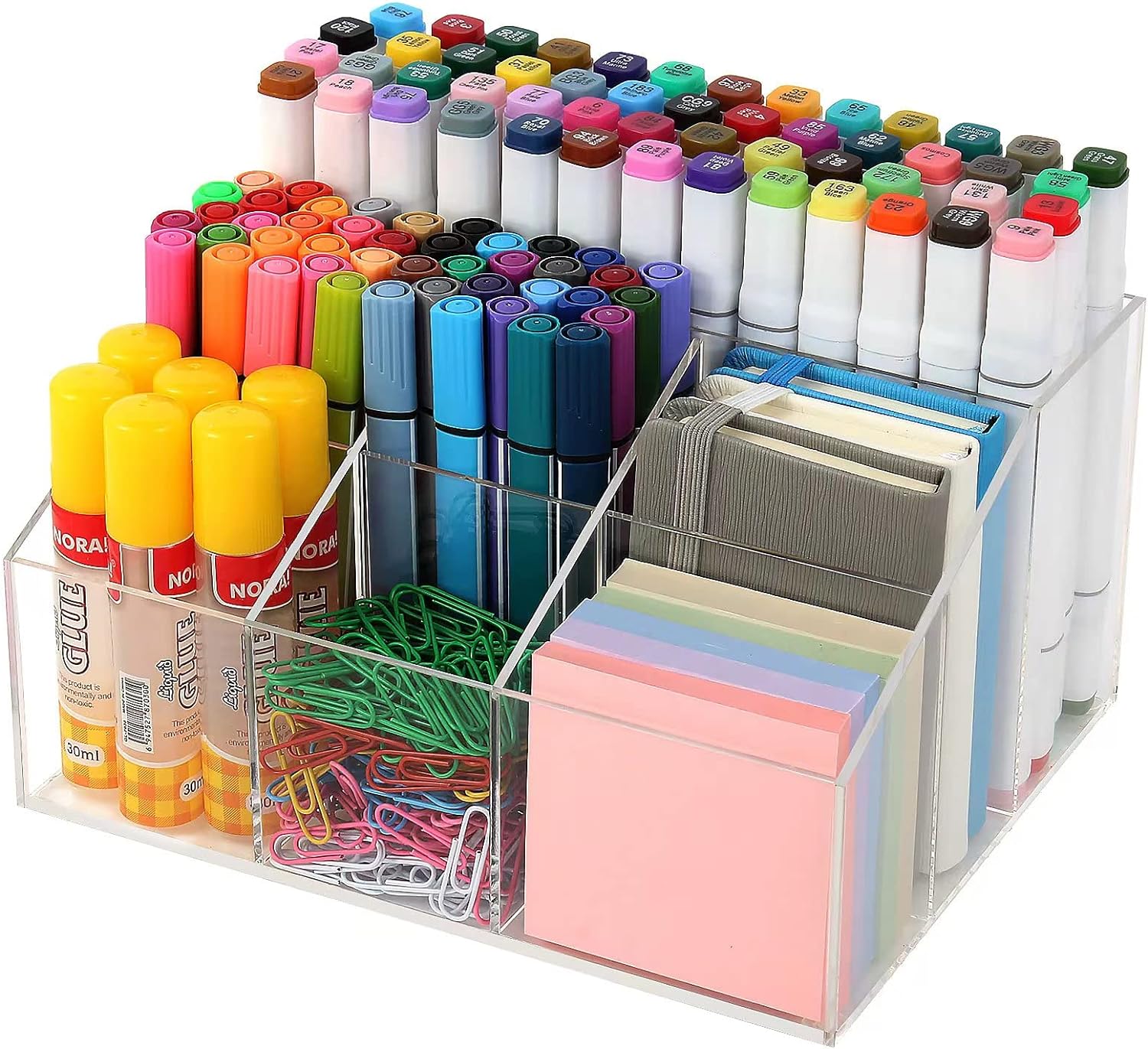 stifte aufbewahrung büro Stifthalter aus Acryl, transparenter Schreibtisch-Organizer mit 7 Fäch