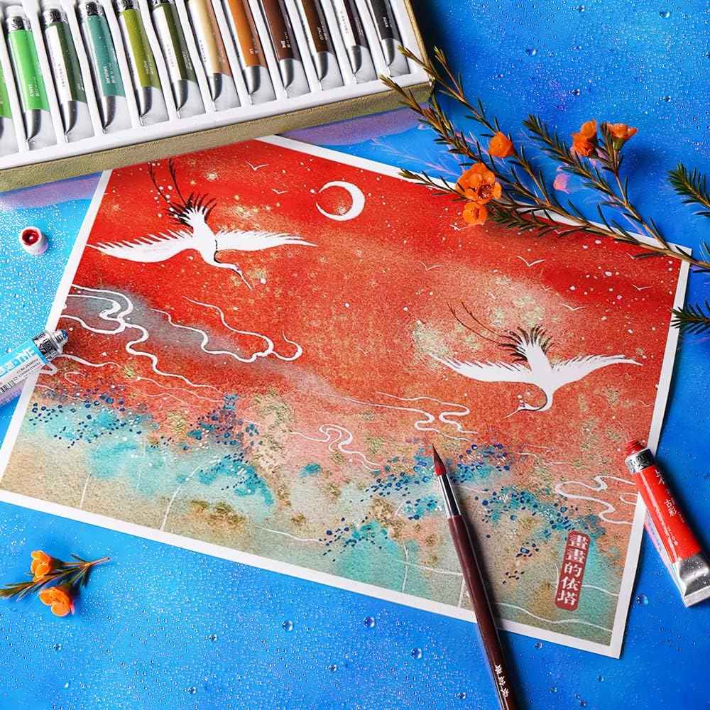 Xiu Yi Hong Watercolor Brushes,Mop Round Paintbrush - TTpen