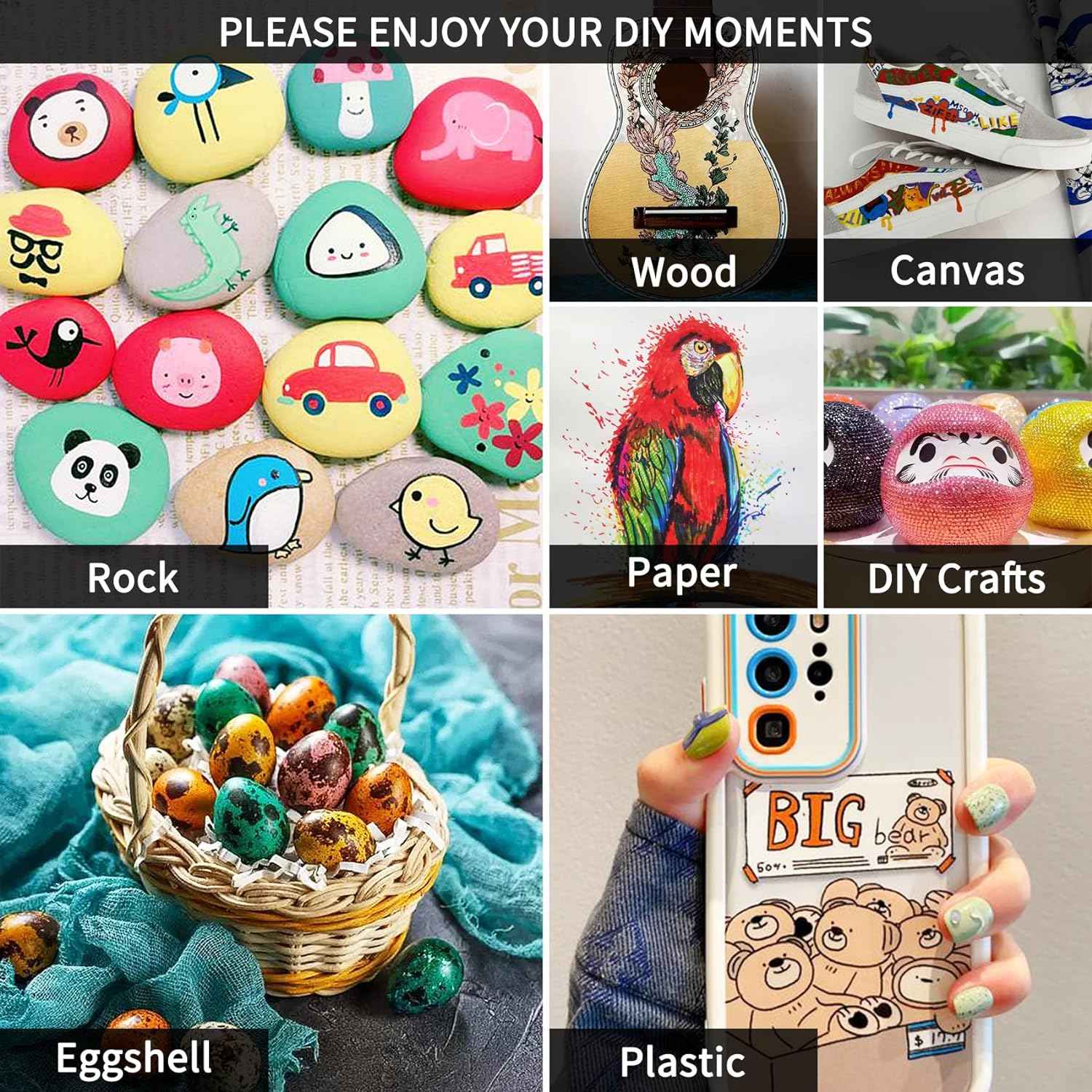 Guangna 48 Colors Acrylic Paint Markers Dual Tip(1-5mm) - TTpen