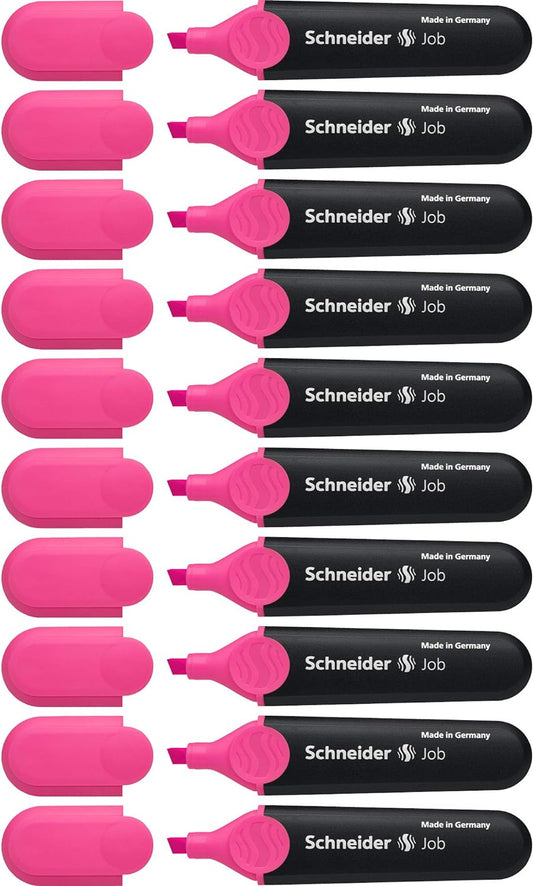 Schneider Job Highlighter,Chisel Tip,Pink Ink,10 Pack
