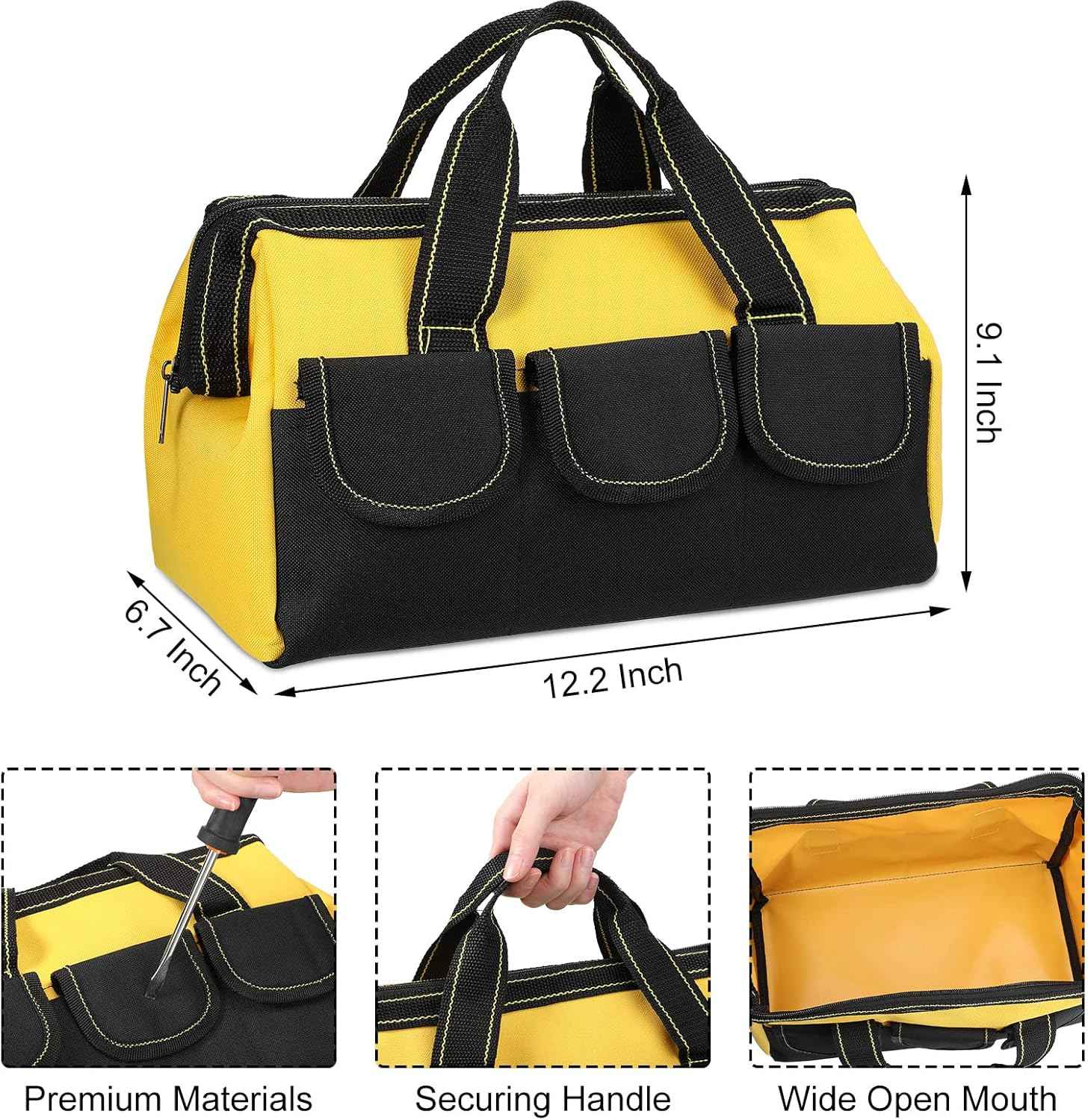 3 Pack Tool Bags for Electrician Carpenter Mechanic 13 inch